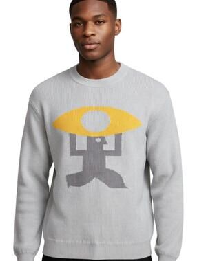 G-Star Raw Men's Large Crewneck Ribbed Knit Thermal Pullover Sweater